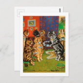 Aftermiddag Tea Cats, Louis Wain Briefkaart (Voorkant / Achterkant)