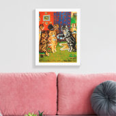 Aftermiddag Tea Cats, Louis Wain Canvas Afdruk (Insitu (Woonkamer))