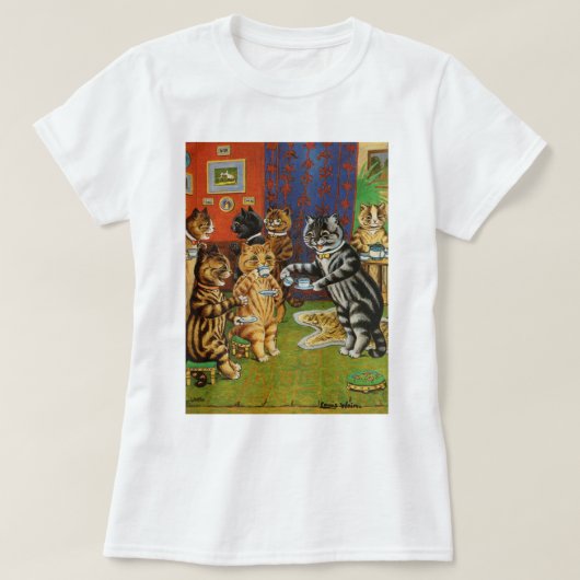 Aftermiddag Tea Cats, Louis Wain T-shirt (Design voorkant)