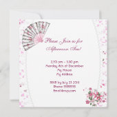 Aftermiddag Tea Cupcake Roze Floral Teapot Fan Kaart (Achterkant)