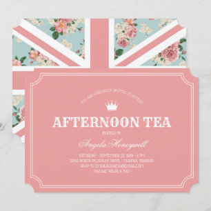 Aftermiddag Tea English Rozen UK Flag Kaart