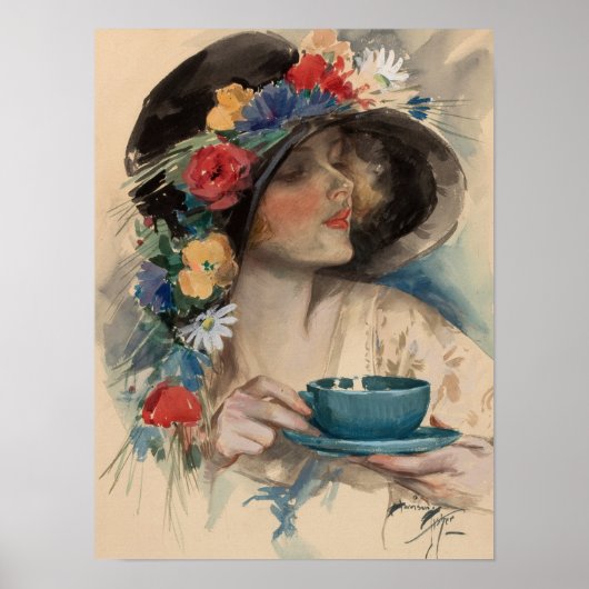 Aftermiddag Tea, Harrison Fisher Poster (Voorkant)