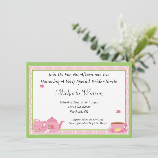 Aftermiddag Tea Kaart (Staand voorkant)