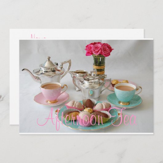 Aftermiddag Tea Kaart (Voorkant / Achterkant)