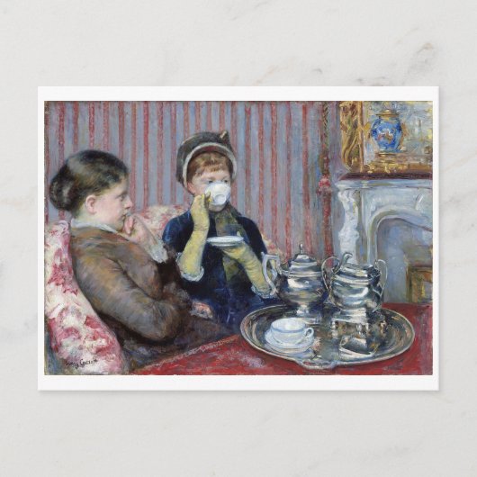Aftermiddag Tea, Mary Cassatt Briefkaart (Voorkant)