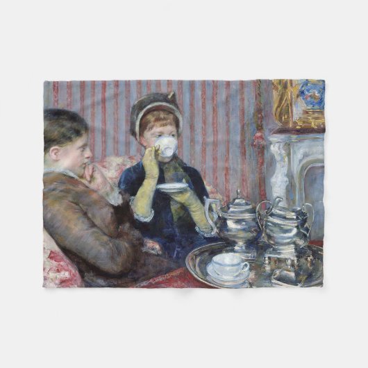 Aftermiddag Tea, Mary Cassatt Fleece Deken (Voorkant (Horizontaal))