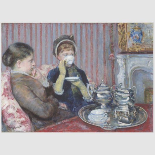 Aftermiddag Tea, Mary Cassatt Tissuepapier (Voorkant)