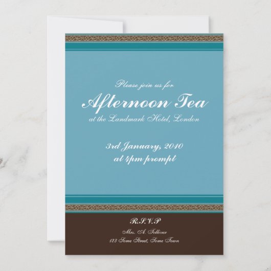 Aftermiddag Tea Modern Chintz Uitnodiging (Achterkant)