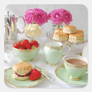 Aftermiddag Tea Square Stickers