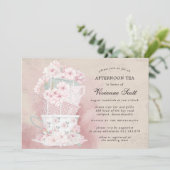 Aftermiddag Tea Teacups  Vrijgezellenfeest Kaart (Staand voorkant)