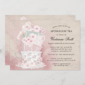 Aftermiddag Tea Teacups  Vrijgezellenfeest Kaart (Voorkant / Achterkant)