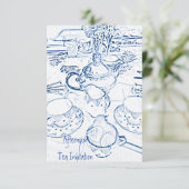 Aftermiddag Tea-uitnodiging Kaart (Staand voorkant)