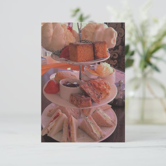 Aftermiddag Tea-uitnodiging Kaart (Staand voorkant)