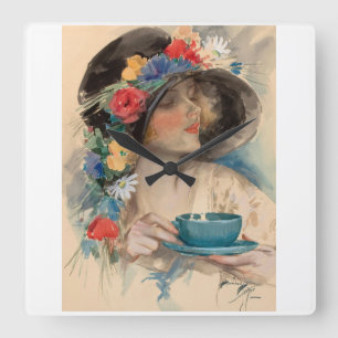 Aftermiddag Tea Vierkante Klok