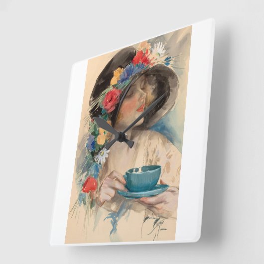 Aftermiddag Tea Vierkante Klok (Hoek)