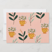 Aftermiddag Vrijgezellenfeest van Tea Pink Floral Kaart (Achterkant)
