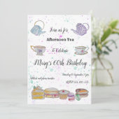 Aftermiddag Waterverf Tea Kaart (Staand voorkant)