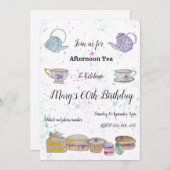 Aftermiddag Waterverf Tea Kaart (Voorkant / Achterkant)