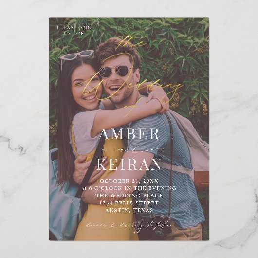 Aftermiddags Shades - Fotobruiloft Folie Uitnodiging (Voorkant)