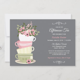 Aftermiddags Tea Bridal Shower Kaart