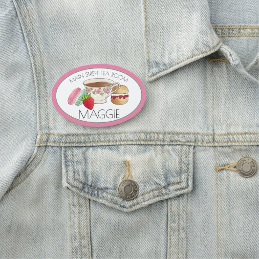 Aftermiddags Tea Party Macarons Teacup Teahouse Sh Naamplaatje (In situ)