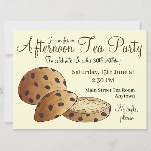 Aftermiddags Tea Party Shower British Teacakes Cak Kaart (Voorkant)