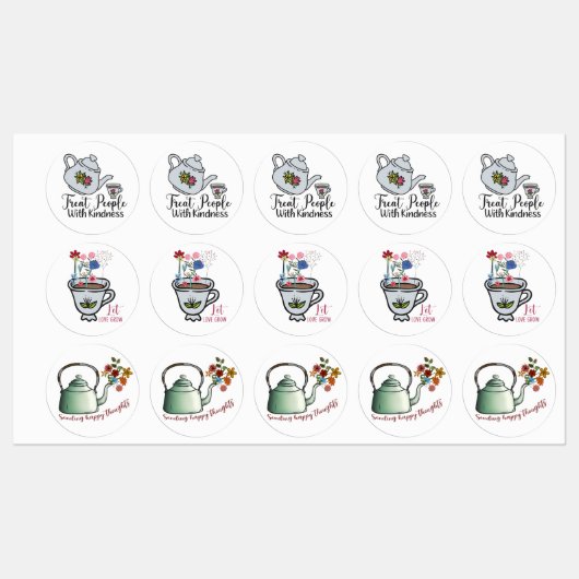 Aftermiddags Tea Teapot citeert Stickers (Vel)
