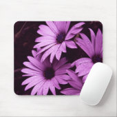 Aftermiddagschoenen Paarse roze bloemen Mousepad Muismat (Met muis)