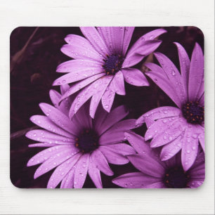 Aftermiddagschoenen Paarse roze bloemen Mousepad Muismat