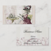 Aftermiddagthee, bleke duif grijze strepen visitekaartje (Voorkant / Achterkant)