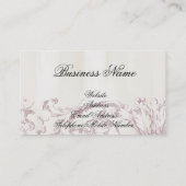 Aftermiddagthee, bleke duif grijze strepen visitekaartje (Achterkant)