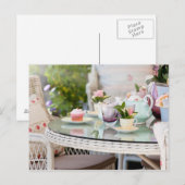 Aftermiddagthee en koekjes in de tuin briefkaart (Voorkant / Achterkant)