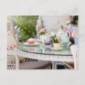 Aftermiddagthee en koekjes in de tuin briefkaart (Voorkant)