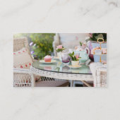 Aftermiddagthee en koekjes in de tuin visitekaartje (Achterkant)