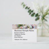 Aftermiddagthee en koekjes in de tuin visitekaartje (Staand voorkant)