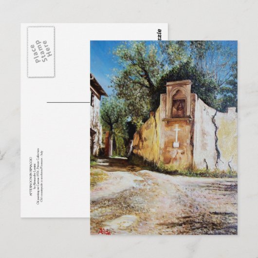 AFTERNOON IN RIMAGGIO/Uitzicht Toscane Briefkaart (Voorkant / Achterkant)