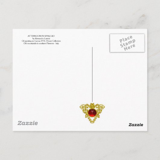 AFTERNOON IN RIMAGGIO/Uitzicht Toscane Briefkaart (Achterkant)