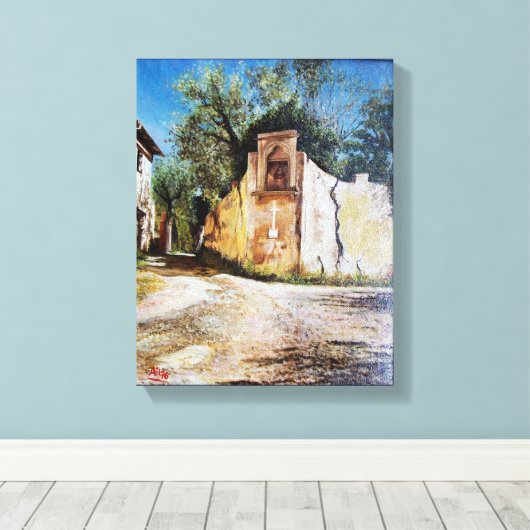 AFTERNOON IN RIMAGGIO/Uitzicht Toscane Canvas Afdruk (Insitu (Houten vloer))
