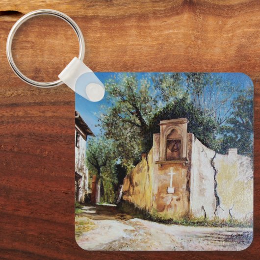 AFTERNOON IN RIMAGGIO/Uitzicht Toscane Sleutelhanger (Voorkant)