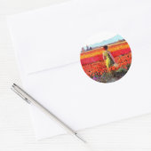 Afternoon in the Tulip Fields Ronde Sticker