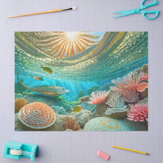 Afternoon Reef Stingray, Design 2 Tissuepapier (Craft)