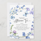 Afternoon Tea Blue Wildflower Wreath Baby shower Kaart (Voorkant)