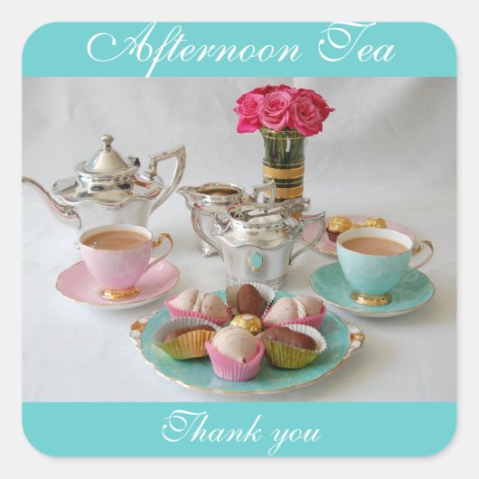 Afternoon Tea Favor Tea Shop Sticker (Voorkant)