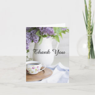 Afternoon Tea Lila Flowers Dank je wel Bedankkaart