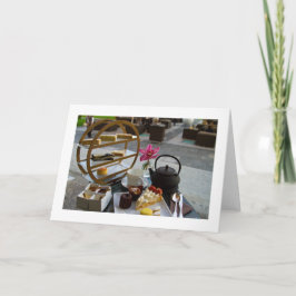 Afternoon Tea Opgevouwen Leeg Wenskaart Kaart