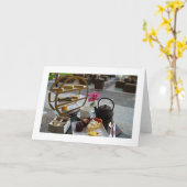 Afternoon Tea Opgevouwen Leeg Wenskaart Kaart (Gele Bloem)