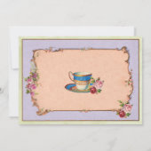 Afternoon Tea Party Bachelorette Paarse Uitnodigen Kaart (Achterkant)