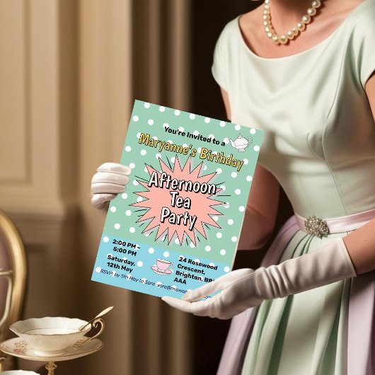 Afternoon Tea Party Fifties stijl retro vibes Kaart