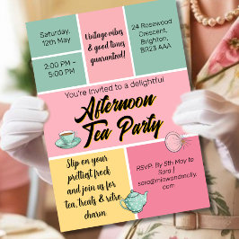 Afternoon Tea Party Fifties stijl retro vibes Kaart