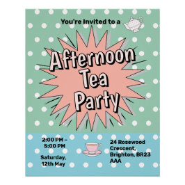 Afternoon Tea Party Fifties stijl retro vibes Perfect Poster